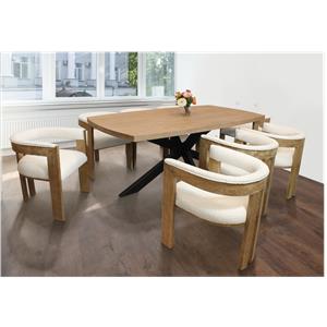 Logan 9 Piece Set With 82&quot Dining Table And 8 Trish Ivory Arm Chairs