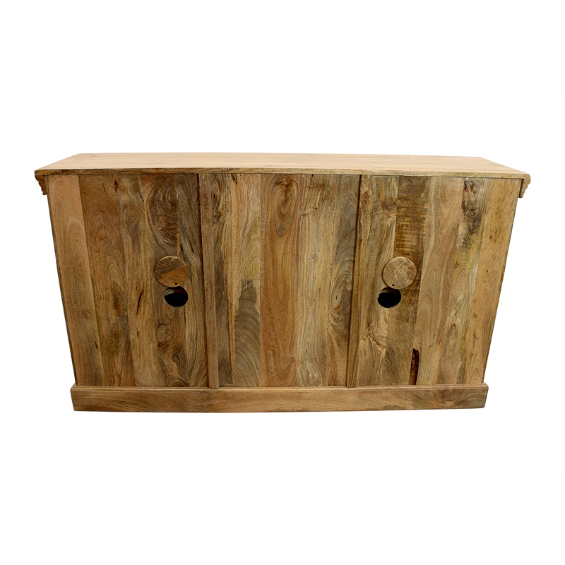 Tropez 4 Glass Door Sideboard Sand Natural Finish on Mango Wood