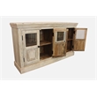 Tropez 4 Glass Door Sideboard Sand Natural Finish on Mango Wood