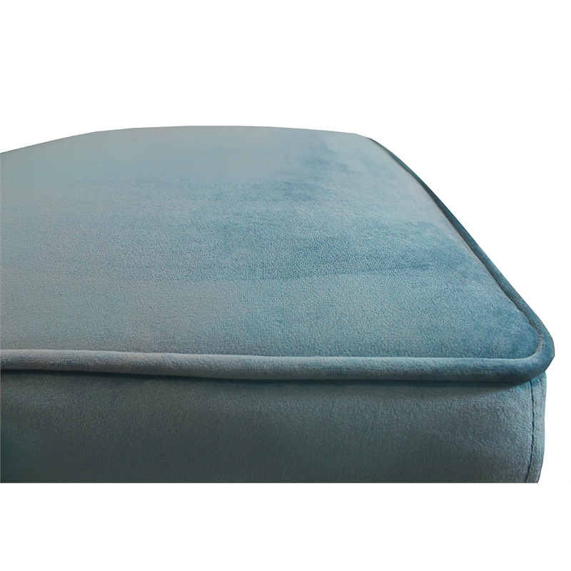 Cleo Velvet Fabric Side Chair Teal with Natural Legs - Set of 2