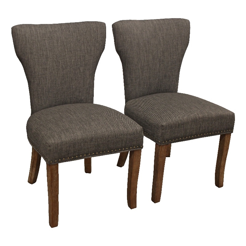 Logan 9- Piece Dining Set with 8 Jill Dark Gray Dining Chairs