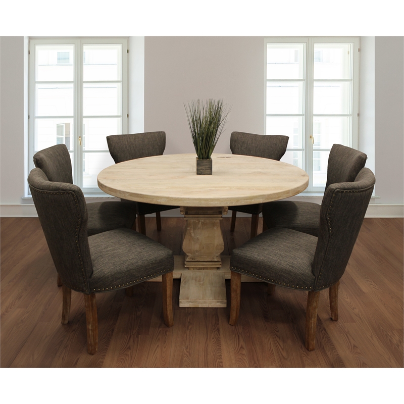 Logan 9- Piece Dining Set with 8 Jill Dark Gray Dining Chairs
