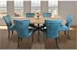 Logan 7-Piece Dining Set with 6 Cleo Teal Dining Chairs