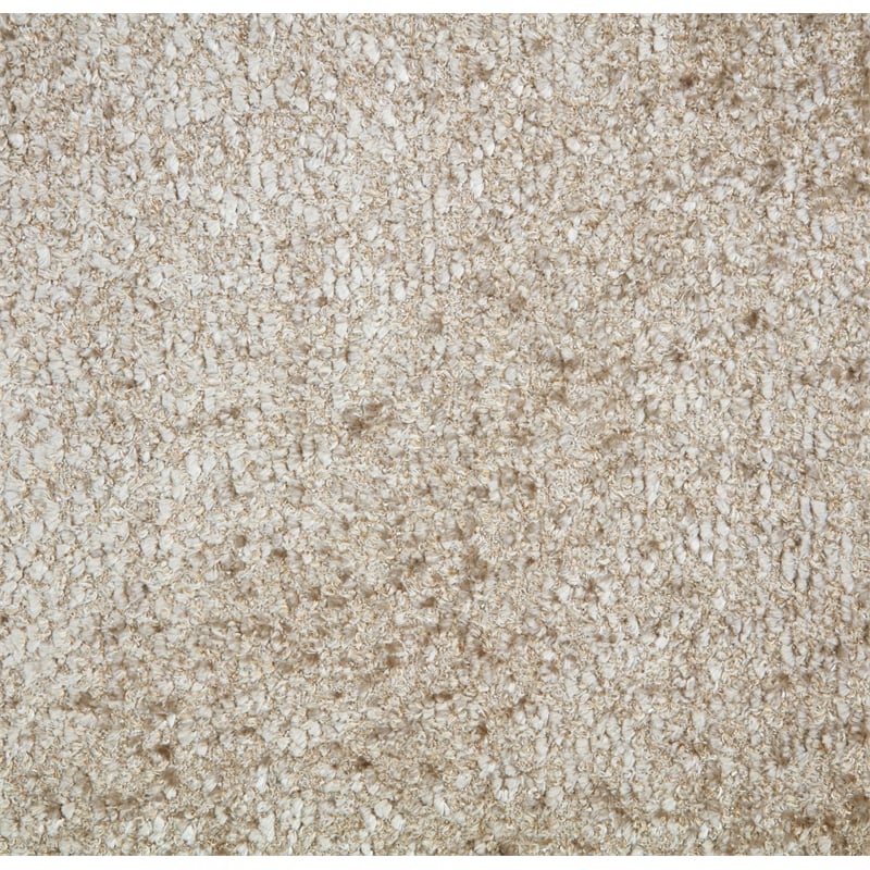 Emilia Lounge Chair in Boucle Beige Fabric with Toughened Iron Frame