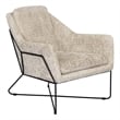 Emilia Lounge Chair in Boucle Beige Fabric with Toughened Iron Frame