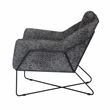 Emilia Lounge Chair in Boucle Charcoal Blue Fabric with Toughened Iron Frame