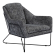 Emilia Lounge Chair in Boucle Charcoal Blue Fabric with Toughened Iron Frame