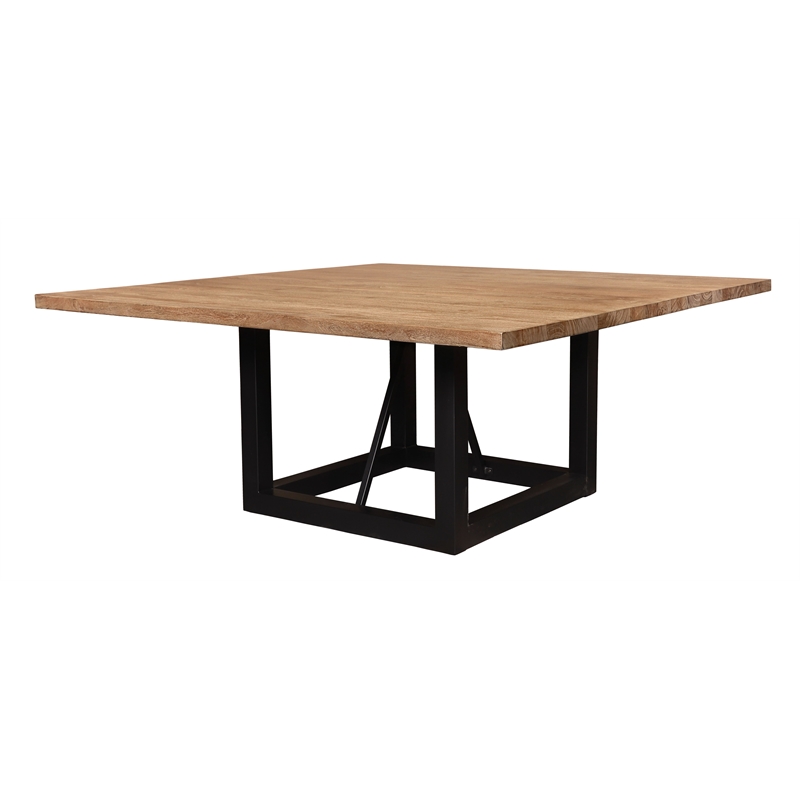 Logan 9-Piece Set with 8 Jill Solid Wood Side Chairs in Denim with Natural Legs