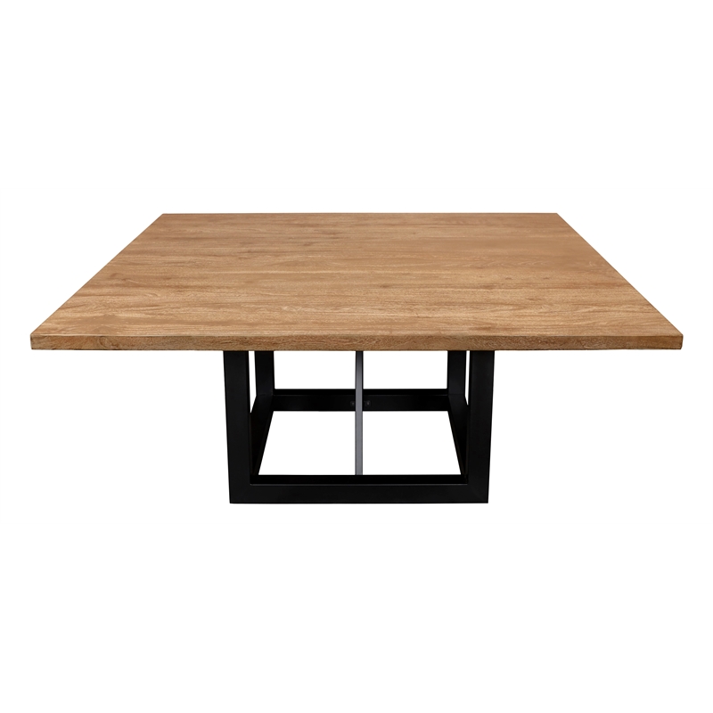 Logan 9-Piece Set with 8 Jill Solid Wood Side Chairs in Denim with Natural Legs