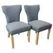 Logan 9-Piece Set with 8 Jill Solid Wood Side Chairs in Denim with Natural Legs