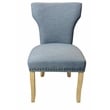 Logan 9-Piece Set with 8 Jill Solid Wood Side Chairs in Denim with Natural Legs