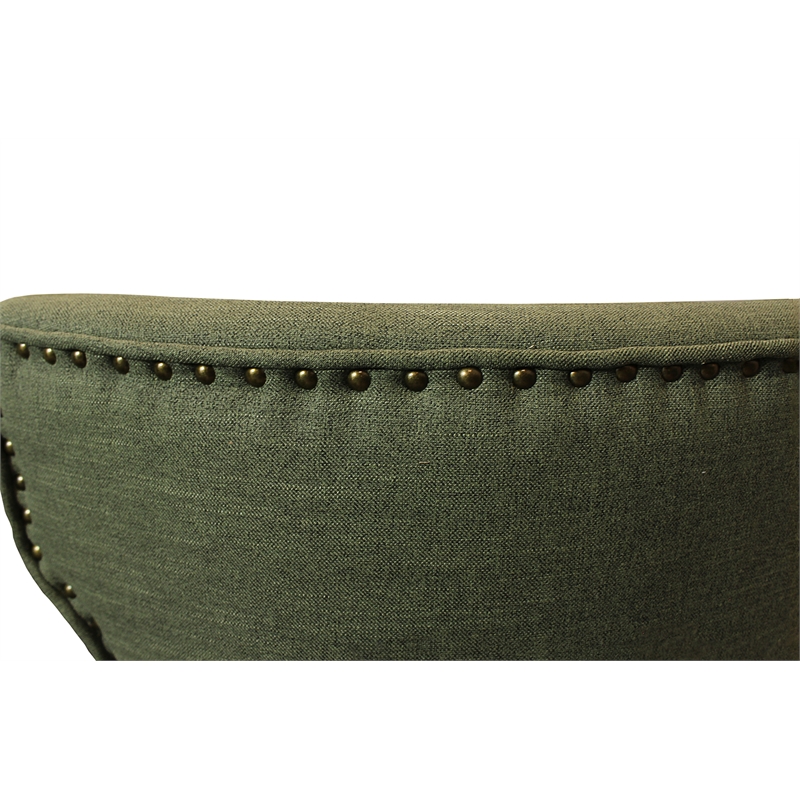 Logan 9-Piece Set with 8 Jill Solid Wood Side Chairs in Green with Natural Legs