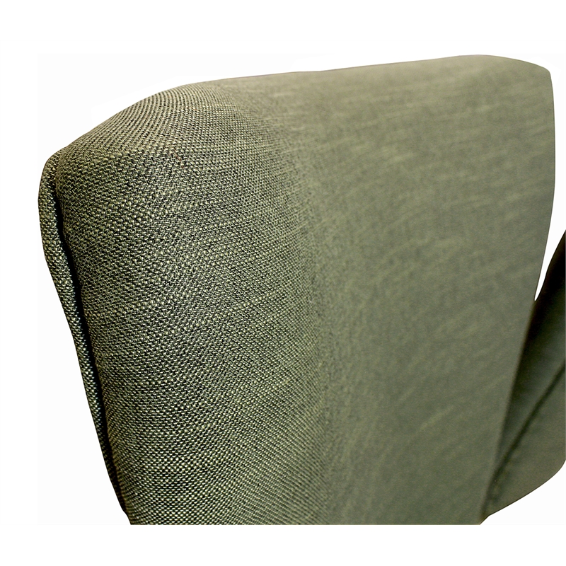 Logan 9-Piece Set with 8 Jill Solid Wood Side Chairs in Green with Natural Legs