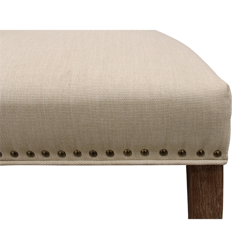 Logan 9-Piece Set with 8 Jill Solid Wood Side Chairs in Ivory with Brown Legs