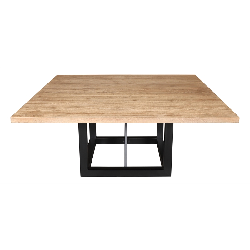 Logan 9-Piece Set with 8 Cleo Solid Wood Side Chairs in Teal with Brown Legs