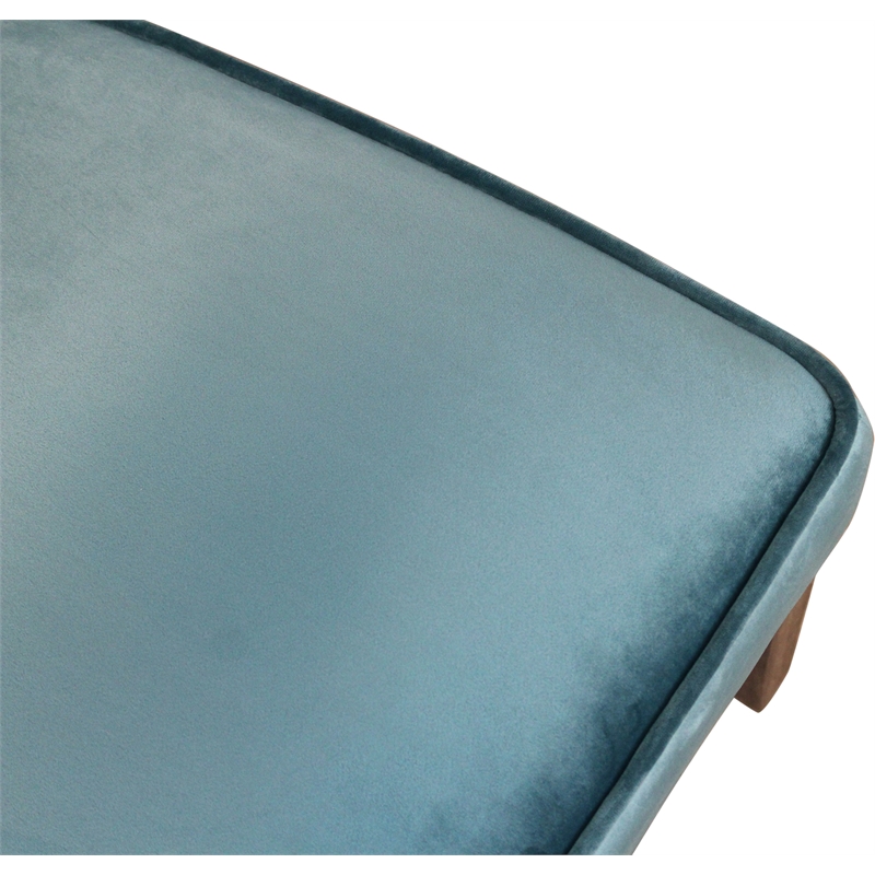 Logan 9-Piece Set with 8 Cleo Solid Wood Side Chairs in Teal with Brown Legs