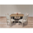 Logan 9-Piece Dining Set with 8 Ash Solid Wood Side Chairs in Ivory Boucle Linen