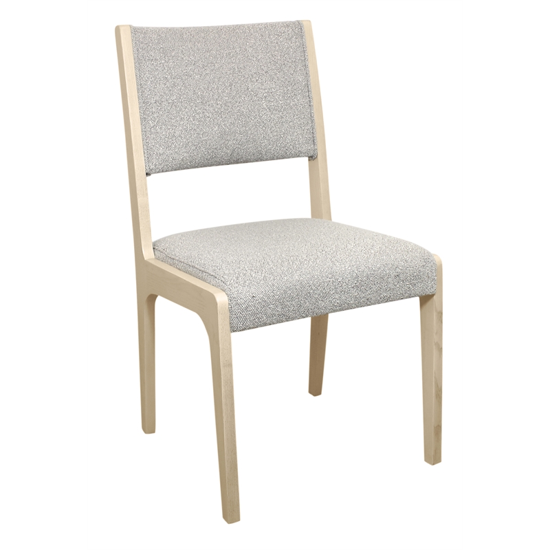 Logan 9-Piece Dining Set with 8 Ash Solid Wood Side Chairs in Gray Boucle Linen