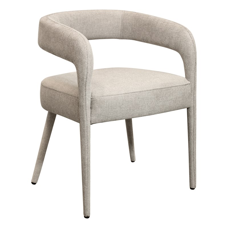 Logan 9-Piece Dining Set with 8 Galway Side Chairs in Ivory Linen Fabric