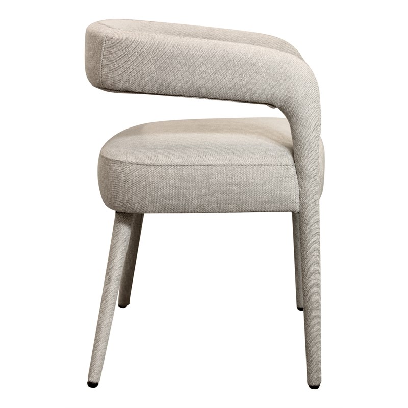 Logan 9-Piece Dining Set with 8 Galway Side Chairs in Ivory Linen Fabric