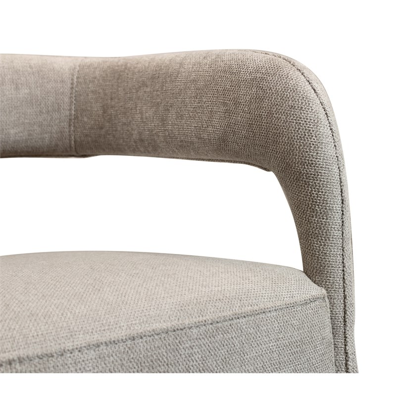 Logan 9-Piece Dining Set with 8 Galway Side Chairs in Ivory Linen Fabric