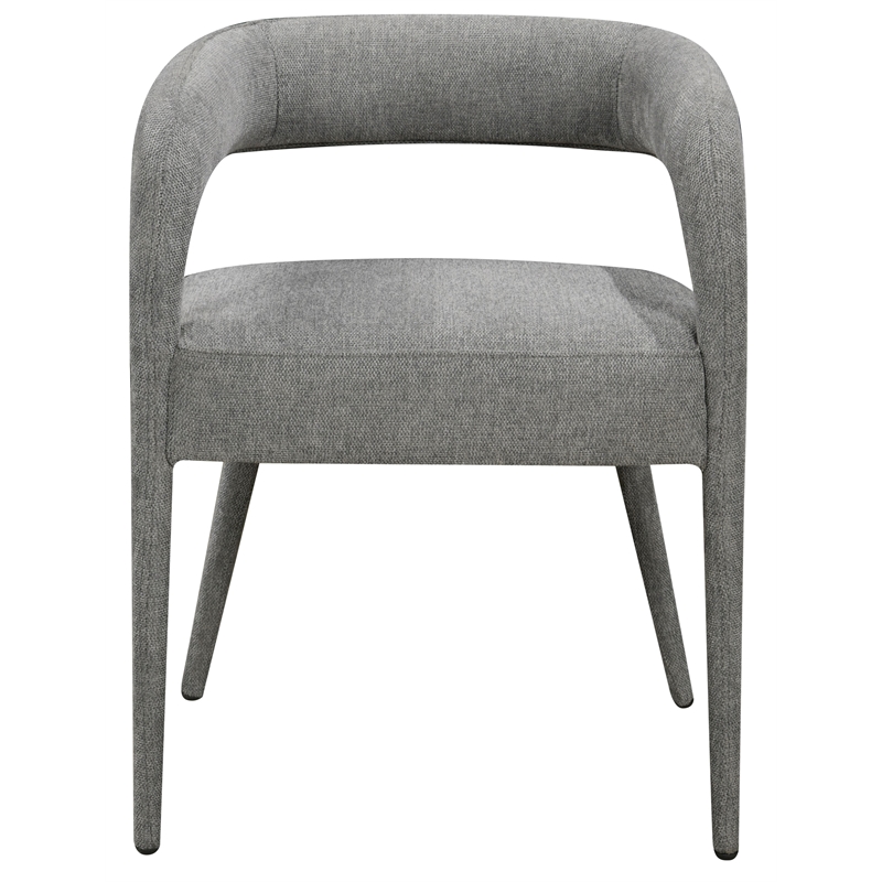 Logan 9-Piece Dining Set with 8 Galway Side Chairs in Dark Gray Linen Fabric