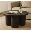 Sullivan Solid Wood Round Coffee Table in Dark Brown Finish