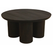 Sullivan Solid Wood Round Coffee Table in Dark Brown Finish