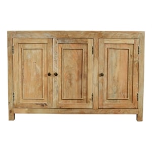 Bayside 54&quot 3-Door Solid Wood Sideboard in Natural Finish