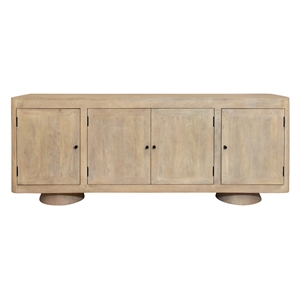 Howard 4-Door 80&quot Sideboard Natural Solid Wood in Modern Ivory