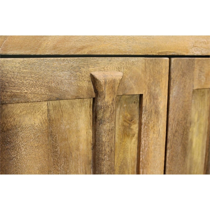 Jaden Sideboard 3 Drawers 4 Doors in Distressed Natural Finish on Solid Wood