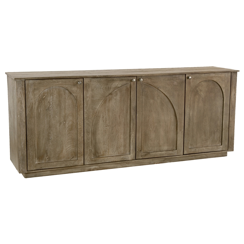 Archie Contemporary Sideboard 4-Door Finished in North Creek Brown Solid Wood