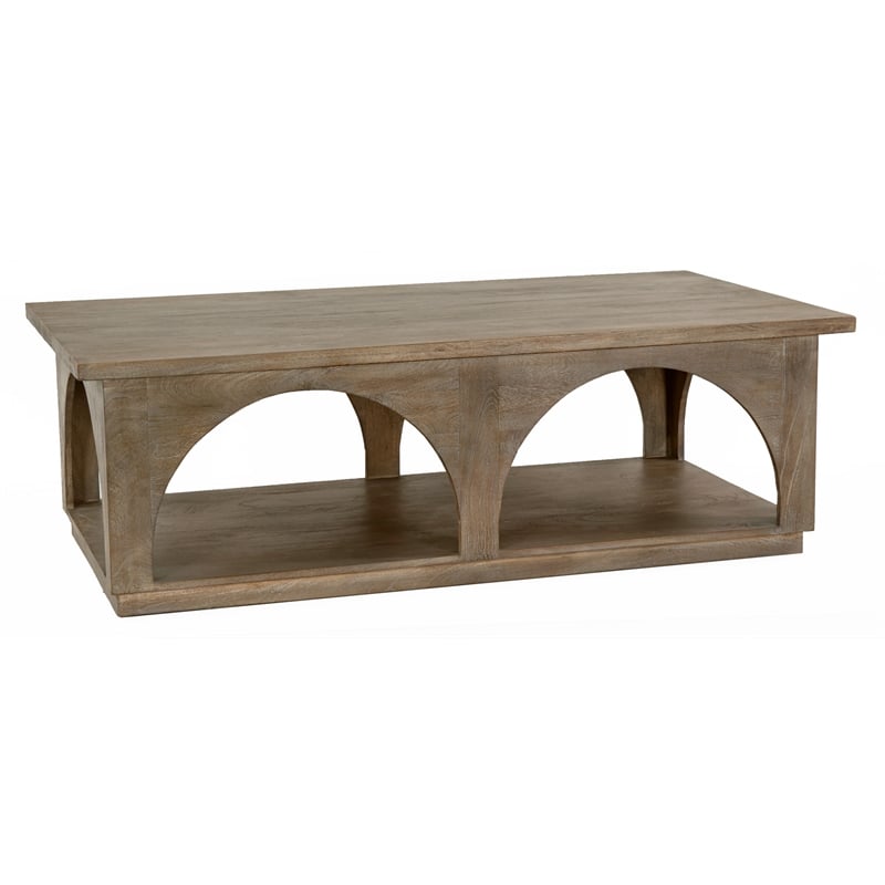 Archie Contemporary Coffee Table in North Creek Brown Solid Wood
