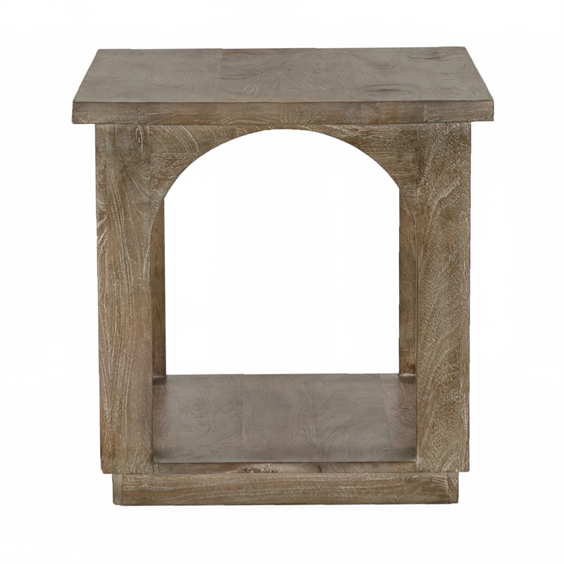 Archie Contemporary End Table Finished in North Creek Brown Solid Wood