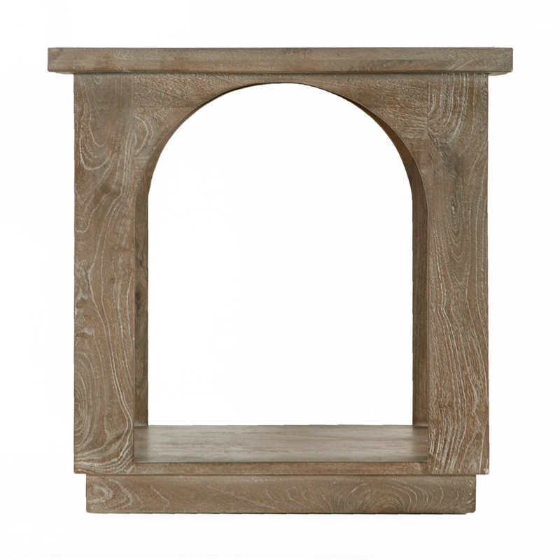 Archie Contemporary End Table Finished in North Creek Brown Solid Wood