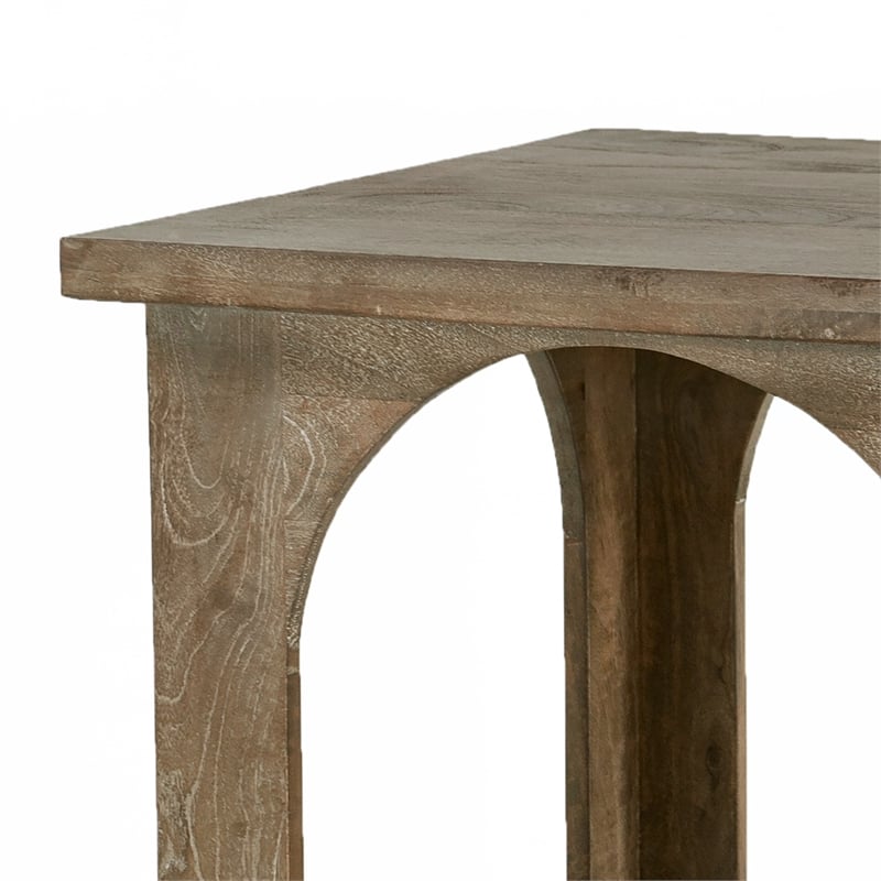 Archie Contemporary End Table Finished in North Creek Brown Solid Wood