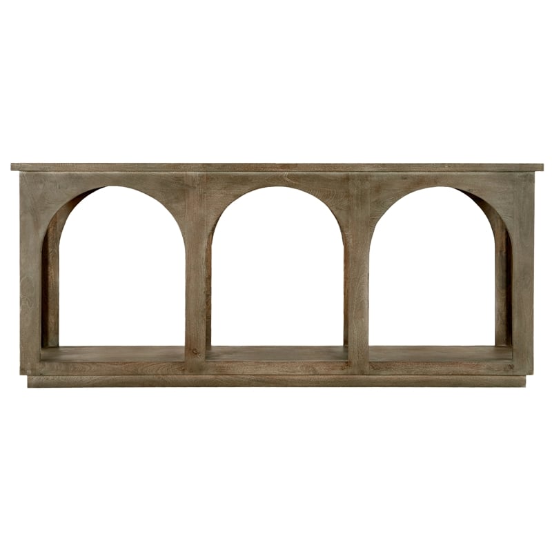 Archie Contemporary Console Table in North Creek Brown Solid Wood