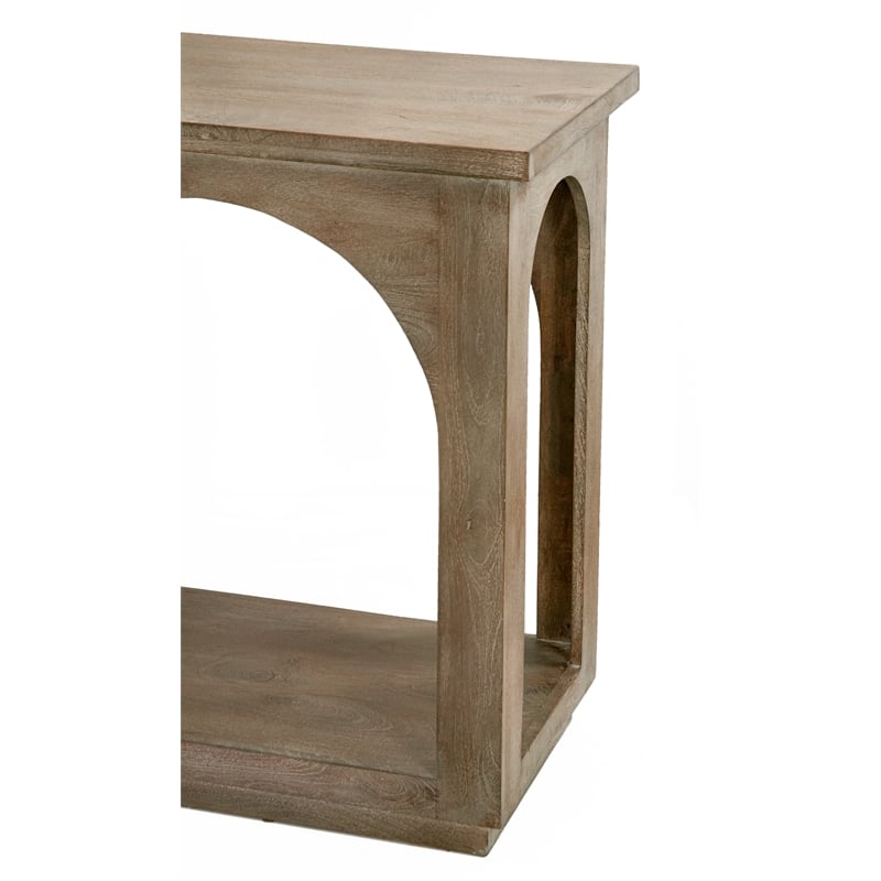 Archie Contemporary Console Table in North Creek Brown Solid Wood
