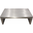 Pilot Huxley Cocktail Table with Modern Silver Aluminum Metal Cladding