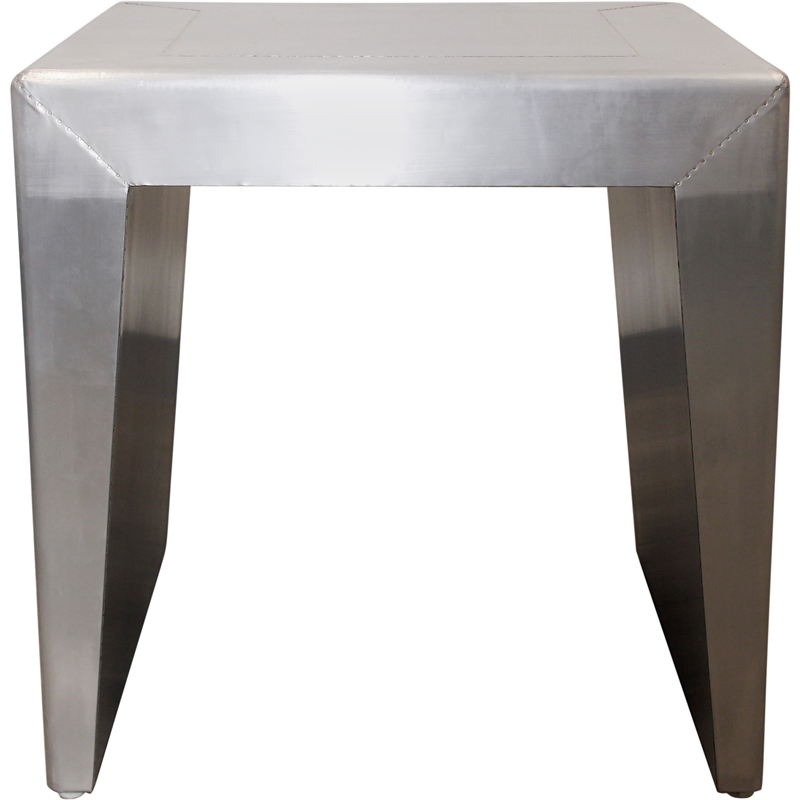 Pilot Huxley End Table with Aluminum Metal Cladding on Solid Wood