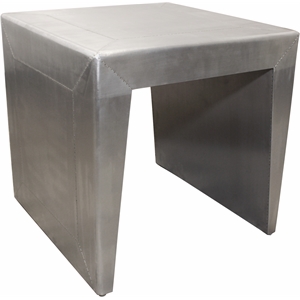 Pilot Huxley End Table with Aluminum Metal Cladding on Solid Wood