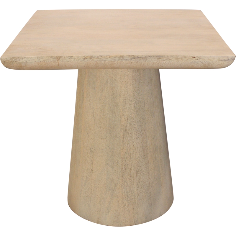 Howard Square Top End Table in a Modern Natural Finish Solid Wood