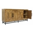 Stanton 4 Door Sideboard Solid Wood with Natural Finish on Iron Base