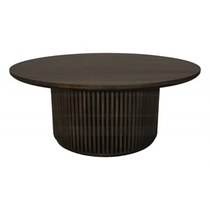 Odin Round Cocktail Table in Modern Espresso Finish on Mango Solid Wood