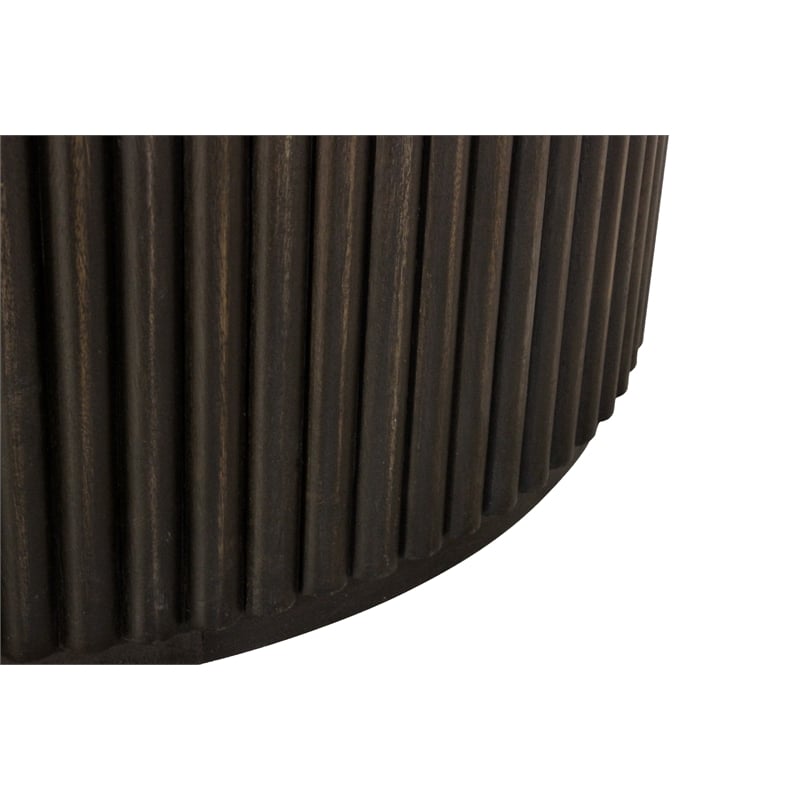 Odin Round Cocktail Table in Modern Espresso Finish on Mango Solid Wood