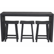 Argyle 4-Piece Counter Table Modern Graphite Black Finish Reclaimed Solid Wood