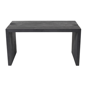 Argyle Office Desk in Modern Graphite Black Finish on Reclaimed Solid Wood