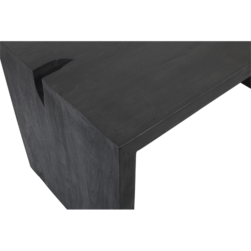 Argyle Office Desk in Modern Graphite Black Finish on Reclaimed Solid Wood