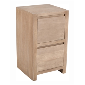 Argyle 2-Drawer File Cabinet Modern Light Ash Ivory Finish Reclaimed Solid Wood