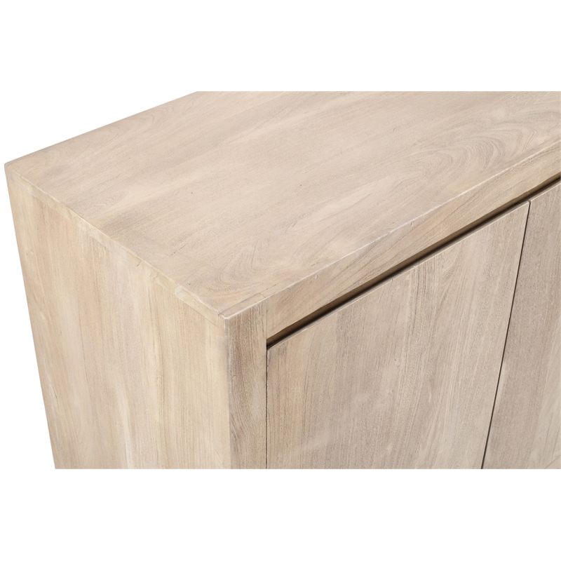 Argyle 4-Door Sideboard in Modern Light Ash Ivory Finish on Reclaimed Solid Wood